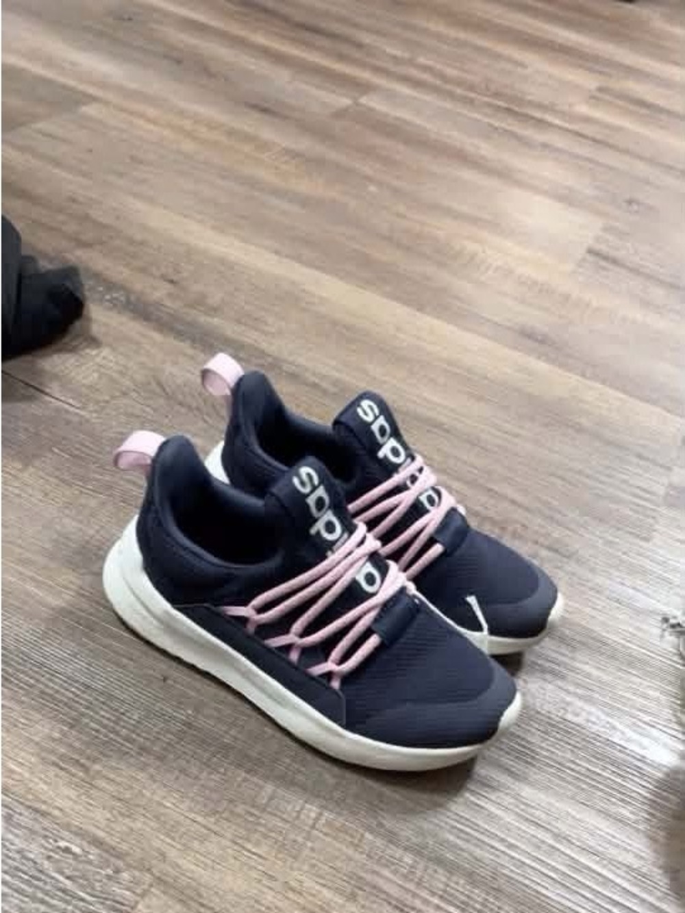 adidas Navy and Pink Kids Athletic Sneakers